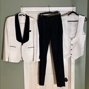 Elegant White and Black Tuxedo Set